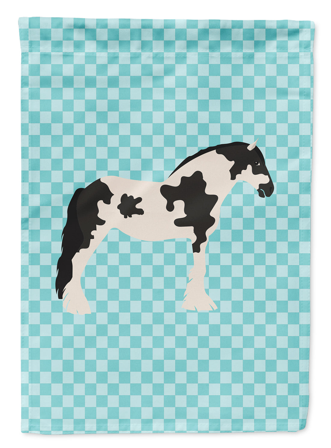 Cyldesdale Horse Blue Check Flag Garden Size BB8086GF  the-store.com.