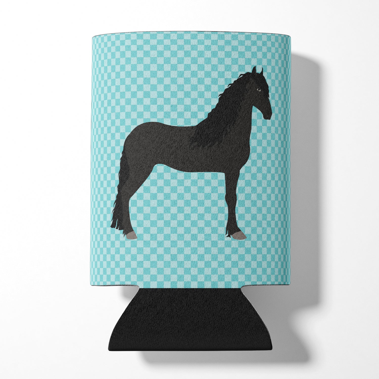 Friesian Horse Blue Check Can or Bottle Hugger BB8089CC  the-store.com.