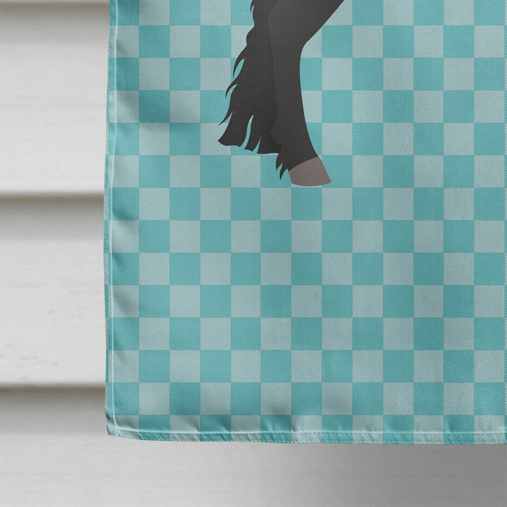 Friesian Horse Blue Check Flag Canvas House Size BB8089CHF  the-store.com.