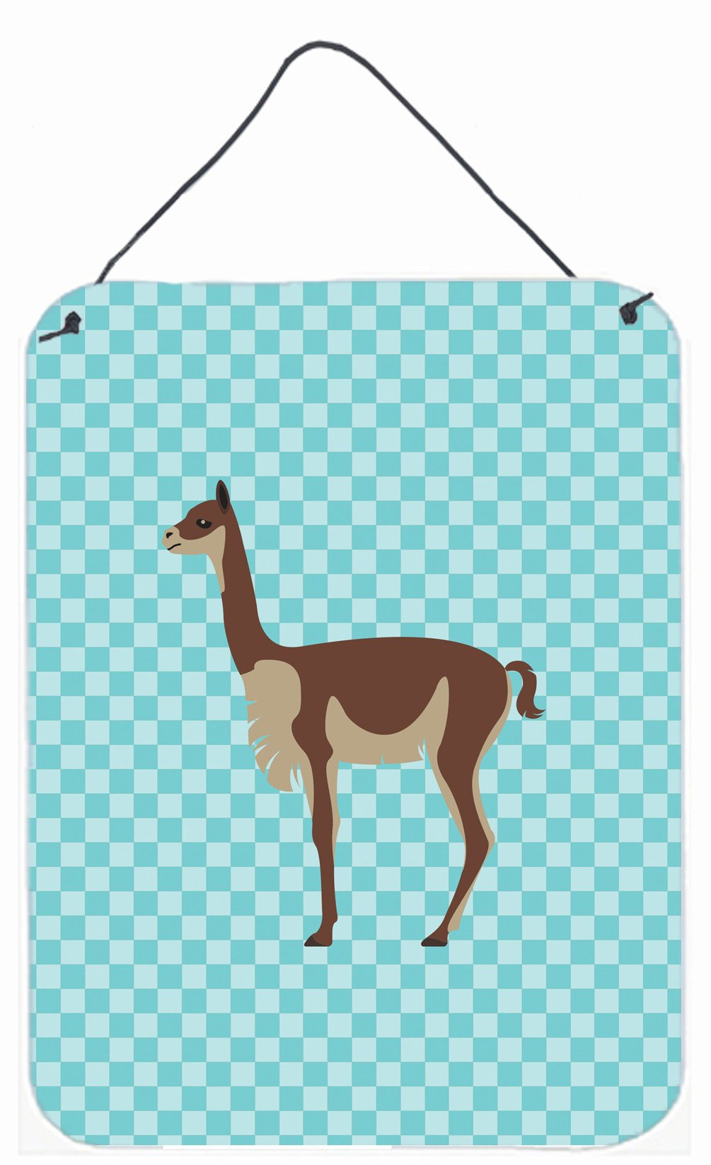 Vicugna or Vicuna Blue Check Wall or Door Hanging Prints BB8091DS1216 by Caroline's Treasures