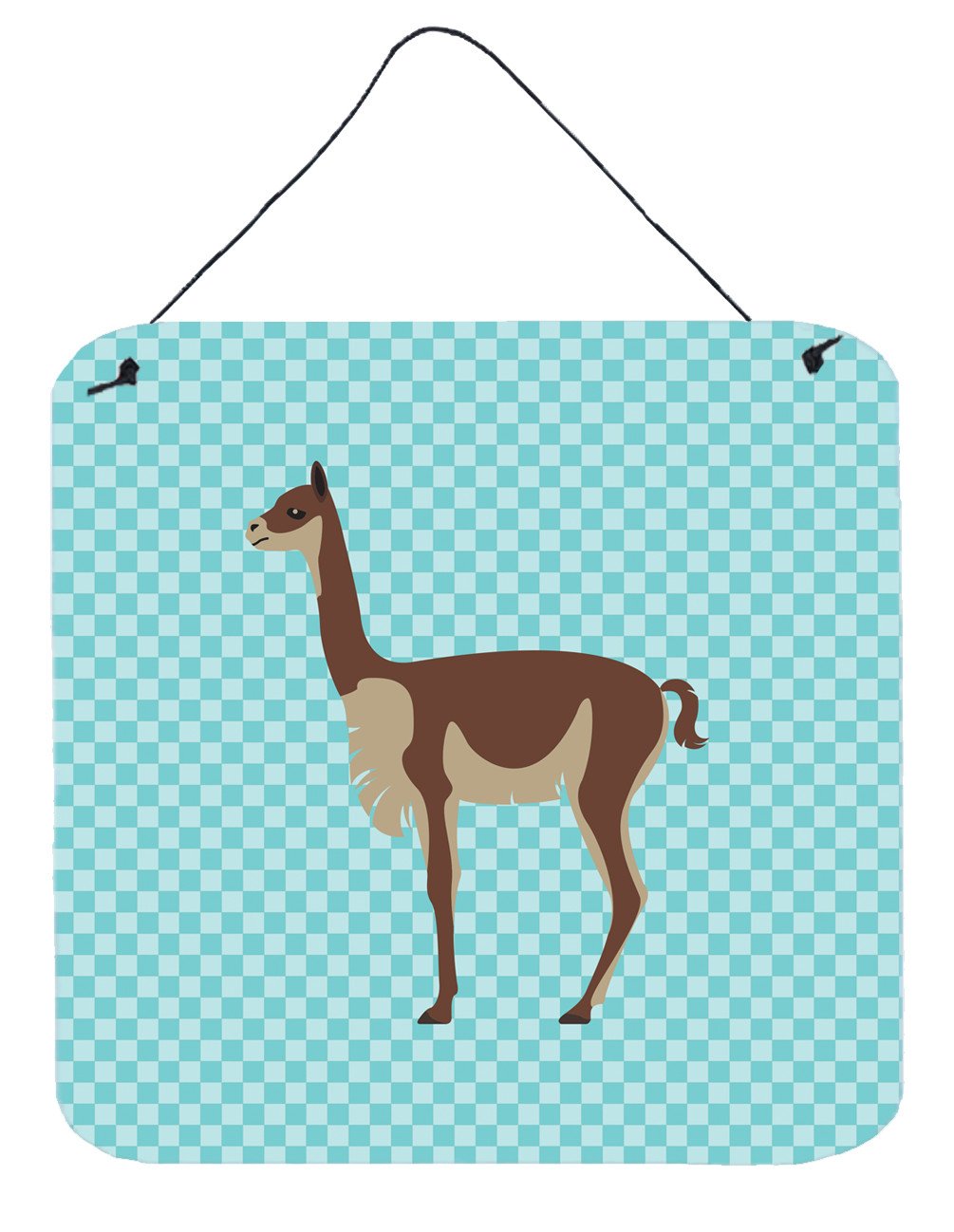 Vicugna or Vicuna Blue Check Wall or Door Hanging Prints BB8091DS66 by Caroline's Treasures