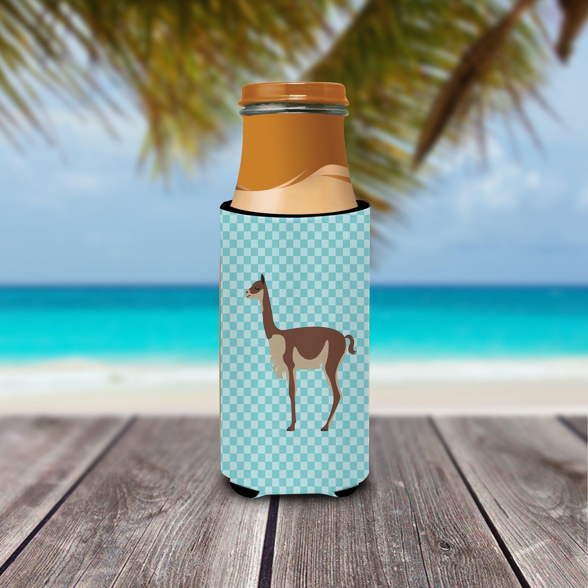 Vicugna or Vicuna Blue Check  Ultra Hugger for slim cans