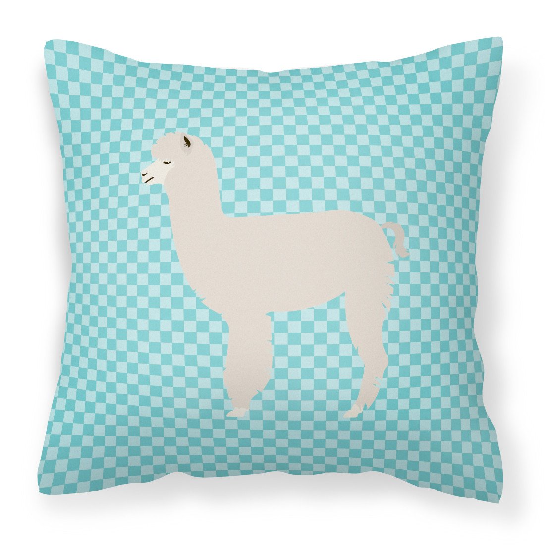 Alpaca Blue Check Fabric Decorative Pillow BB8093PW1818 by Caroline&#39;s Treasures
