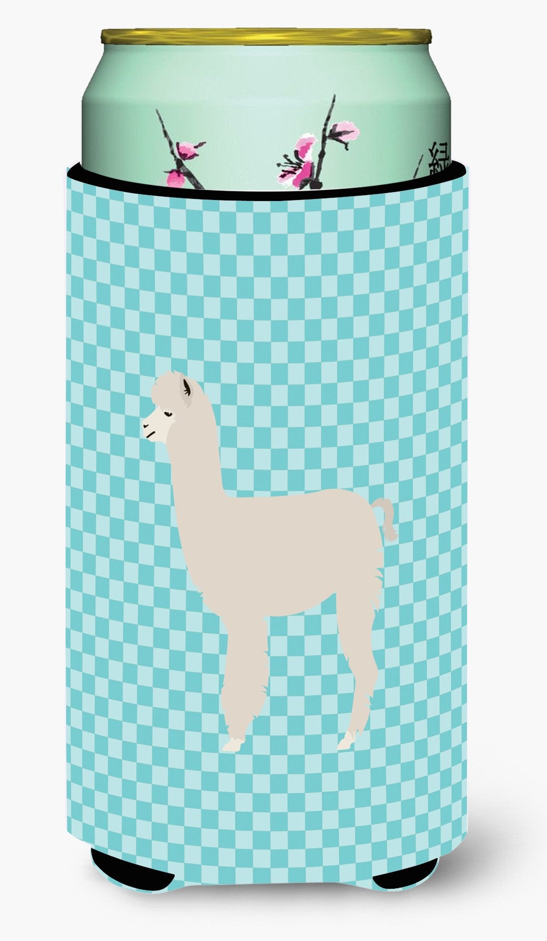 Alpaca Blue Check Tall Boy Beverage Insulator Hugger BB8093TBC by Caroline&#39;s Treasures