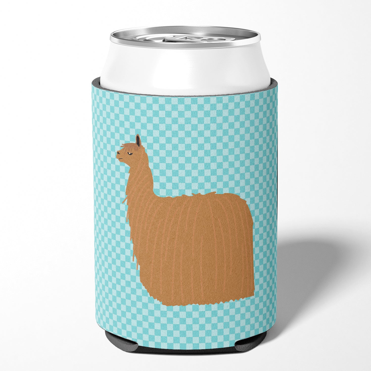 Alpaca Suri Blue Check Can or Bottle Hugger BB8094CC