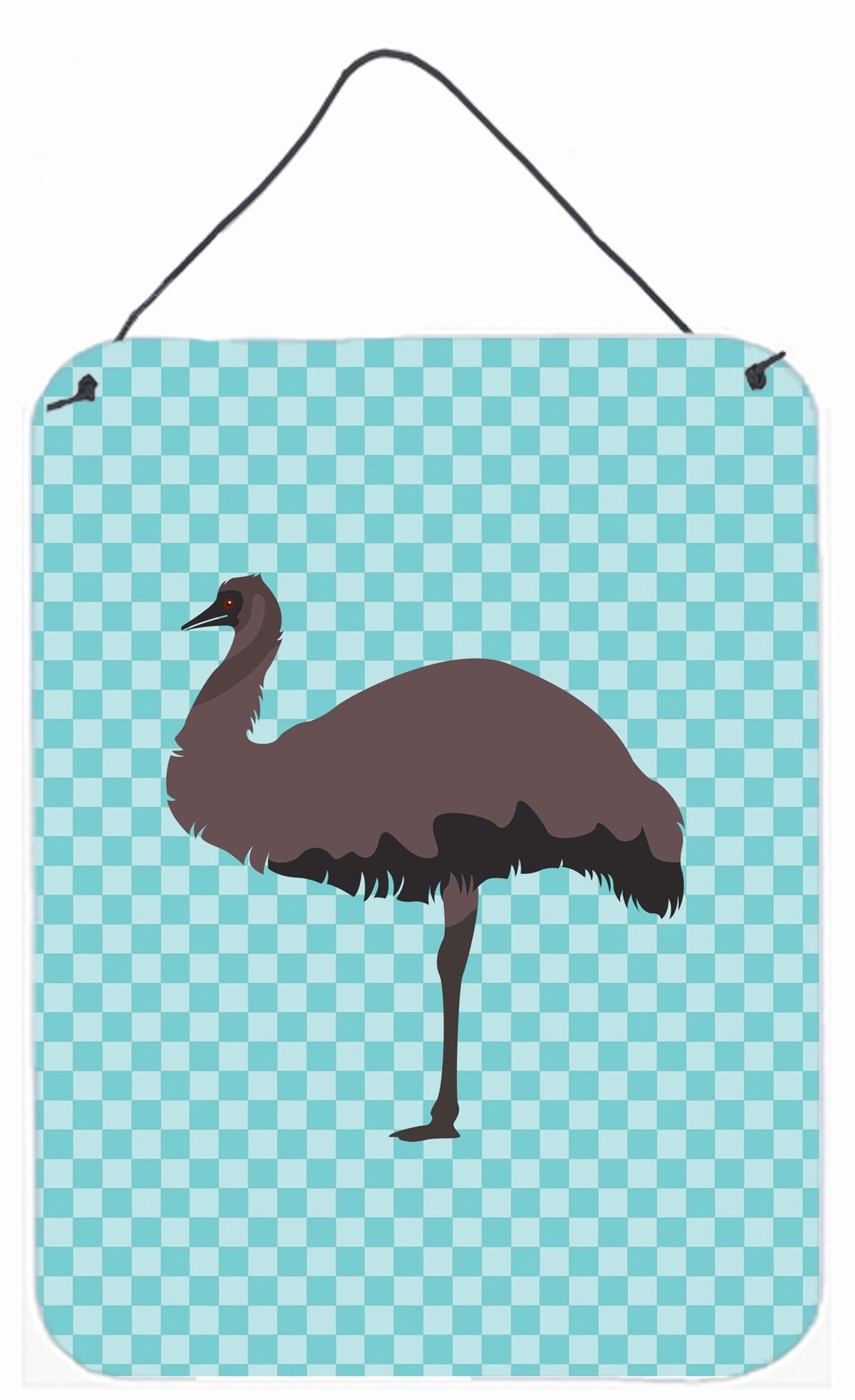 Emu Blue Check Wall or Door Hanging Prints BB8096DS1216 by Caroline&#39;s Treasures