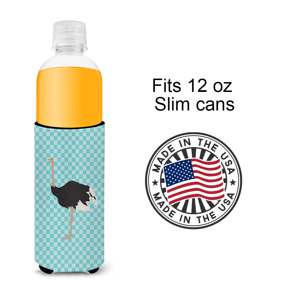 Common Ostrich Blue Check  Ultra Hugger for slim cans