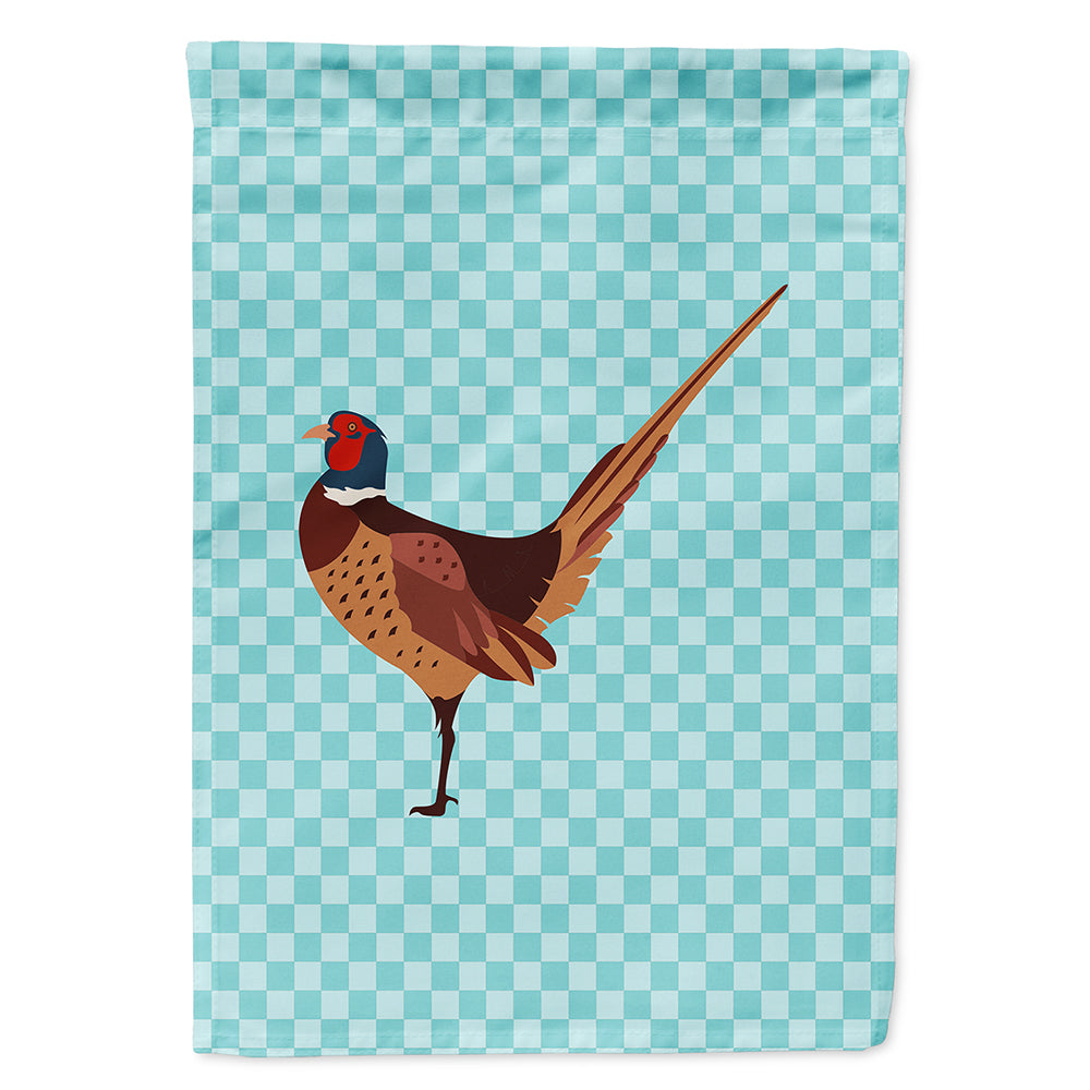 Ring-necked Common Pheasant Blue Check Flag Canvas House Size BB8104CHF  the-store.com.