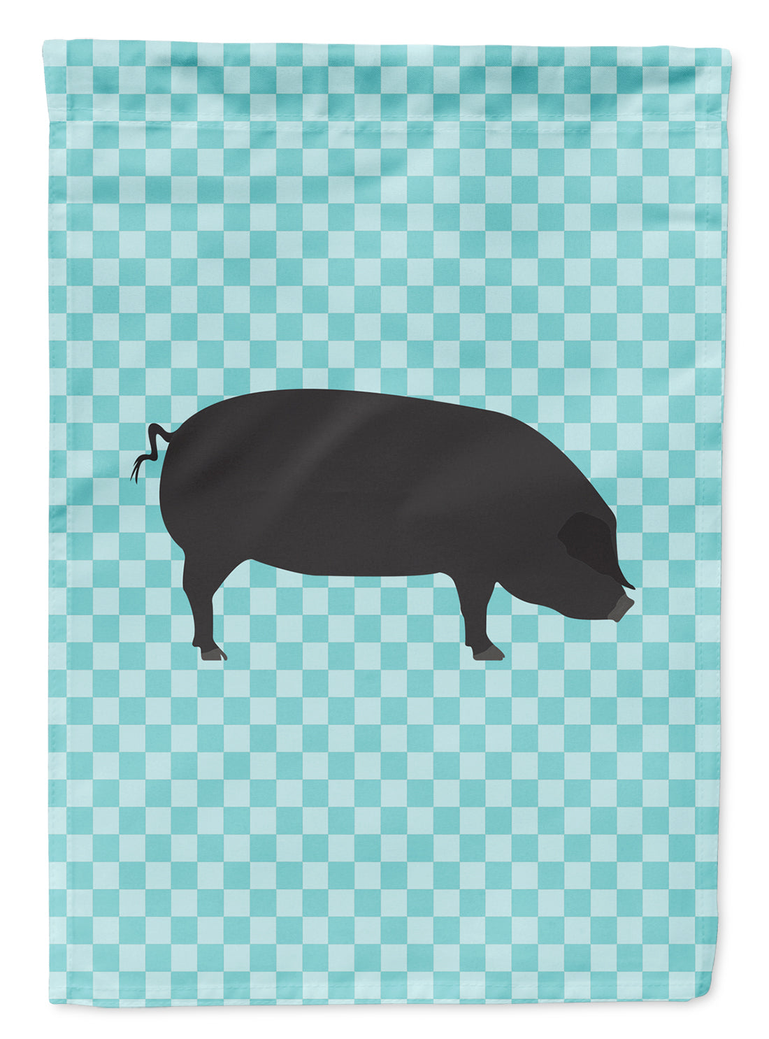 Devon Grand Cochon Noir Drapeau à Carreaux Bleu Jardin Taille