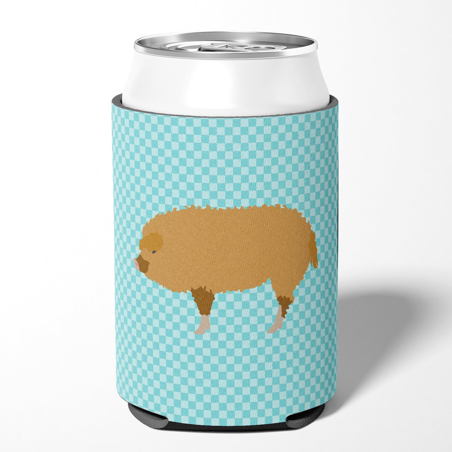 Hungarian Mangalica Pig Blue Check Can or Bottle Hugger BB8108CC  the-store.com.
