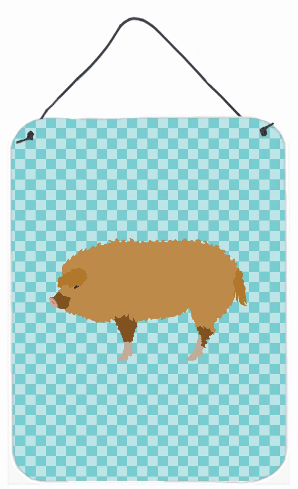 Hungarian Mangalica Pig Blue Check Wall or Door Hanging Prints BB8108DS1216 by Caroline&#39;s Treasures