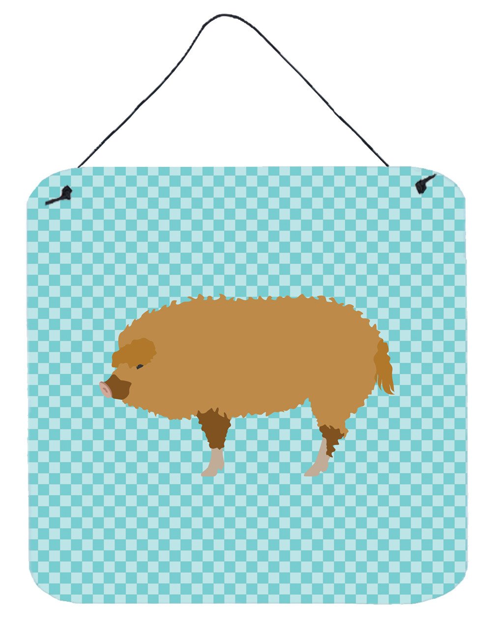Hungarian Mangalica Pig Blue Check Wall or Door Hanging Prints BB8108DS66 by Caroline&#39;s Treasures
