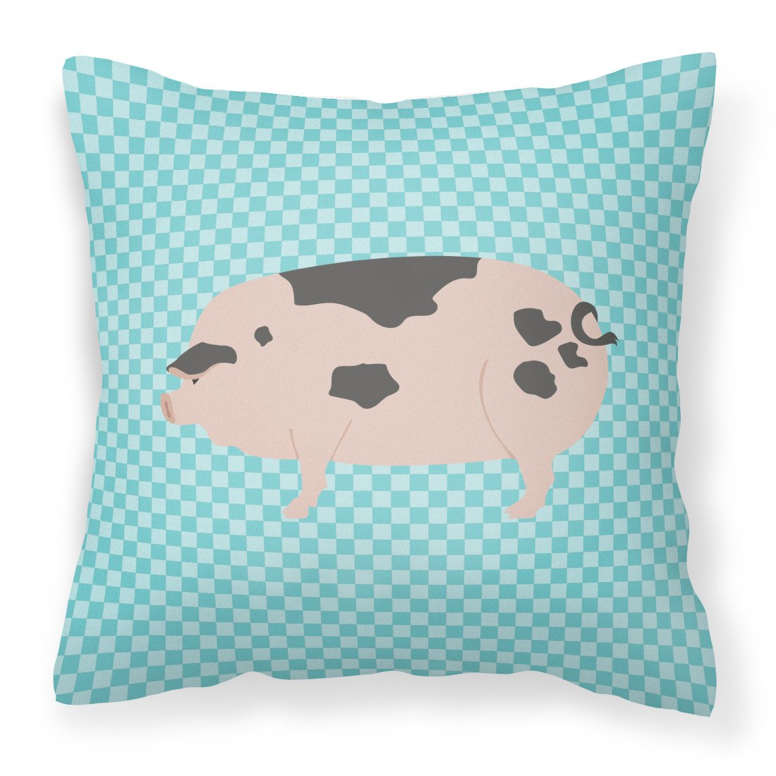 Gloucester Old Spot Pig Blue Check Fabric Decorative Pillow BB8114PW1818 by Caroline's Treasures