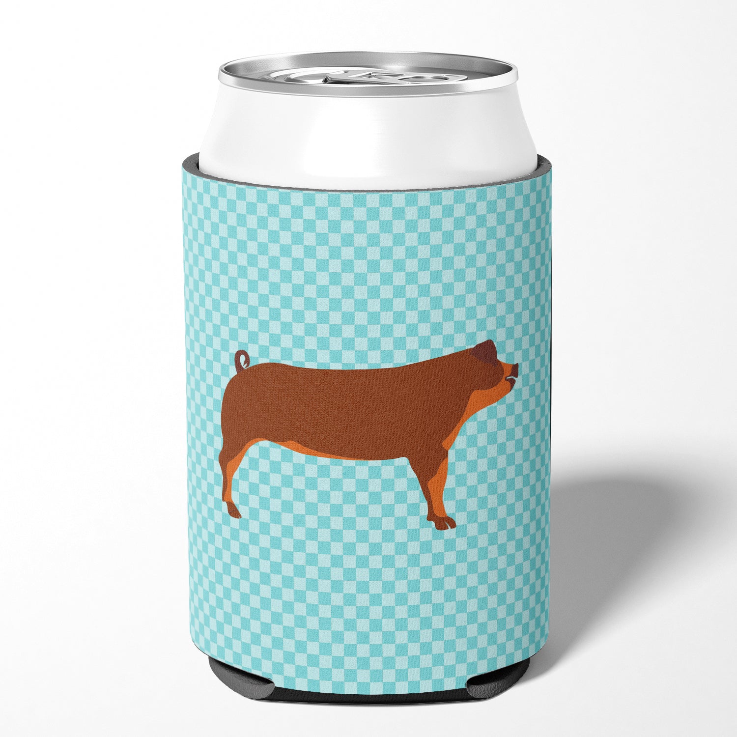 Duroc Pig Blue Check Can or Bottle Hugger BB8116CC  the-store.com.