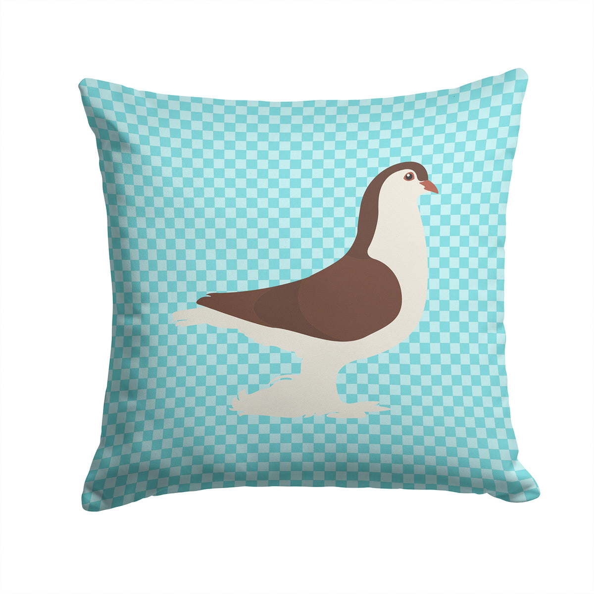 Large Pigeon Blue Check Fabric Decorative Pillow BB8117PW1414 - the-store.com
