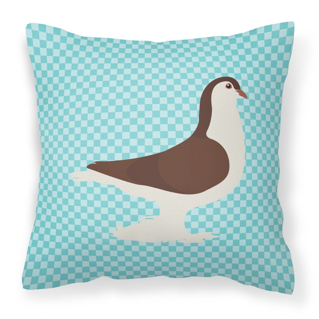 Large Pigeon Blue Check Fabric Decorative Pillow BB8117PW1818 by Caroline&#39;s Treasures