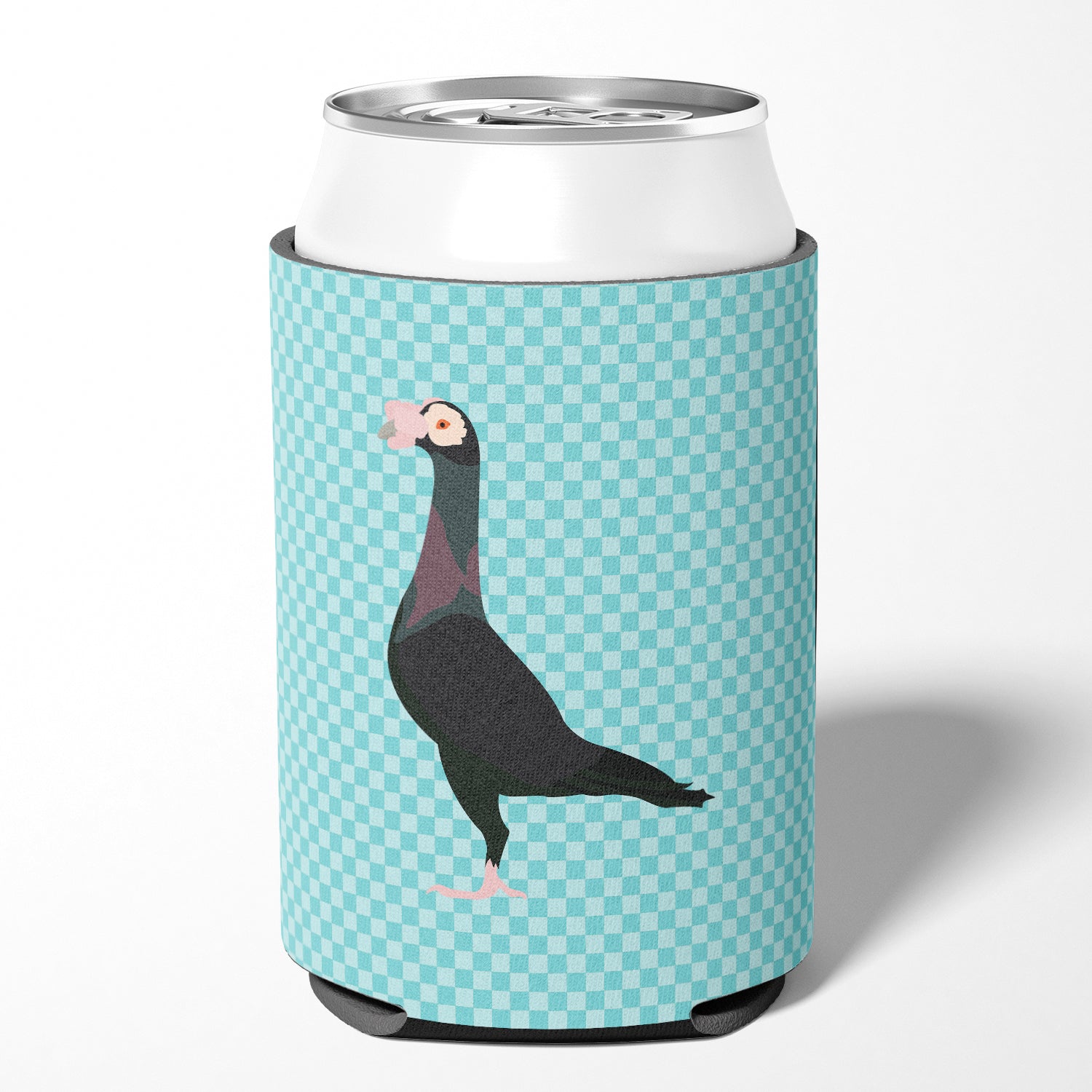 English Carrier Pigeon Blue Check Can or Bottle Hugger BB8119CC
