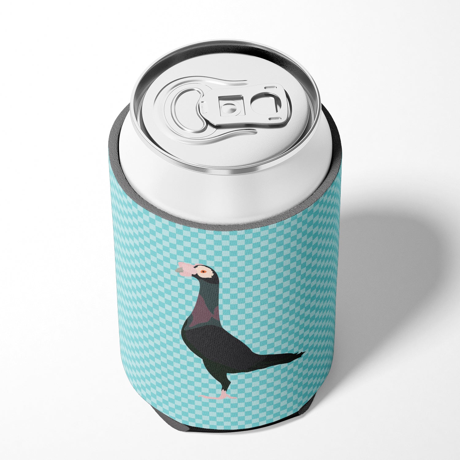 English Carrier Pigeon Blue Check Can or Bottle Hugger BB8119CC