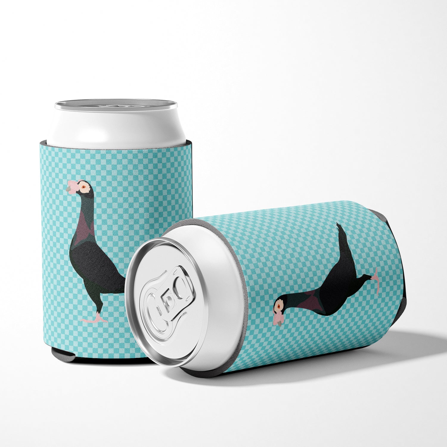 English Carrier Pigeon Blue Check Can or Bottle Hugger BB8119CC  the-store.com.
