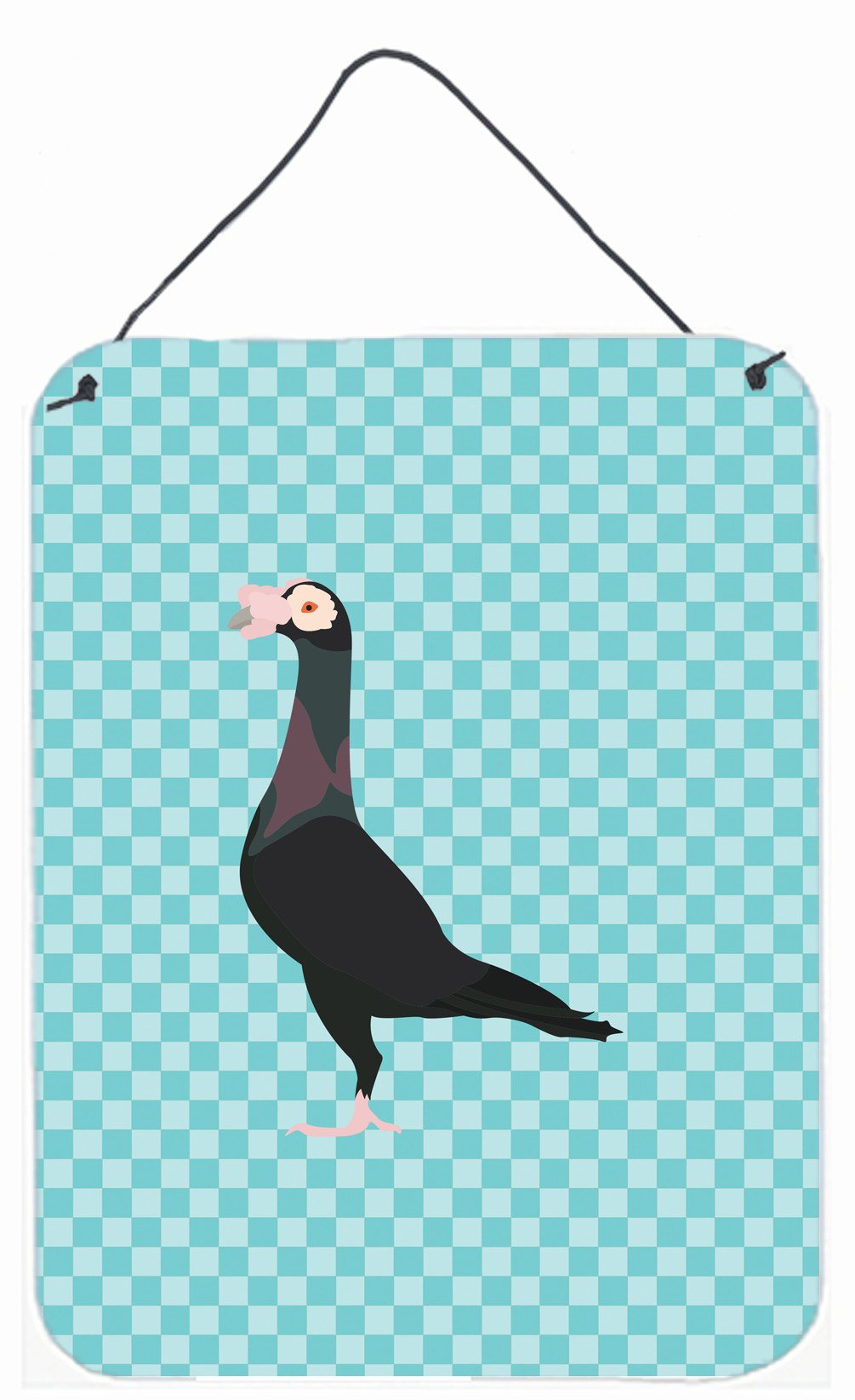 English Carrier Pigeon Blue Check Wall or Door Hanging Prints BB8119DS1216 by Caroline's Treasures