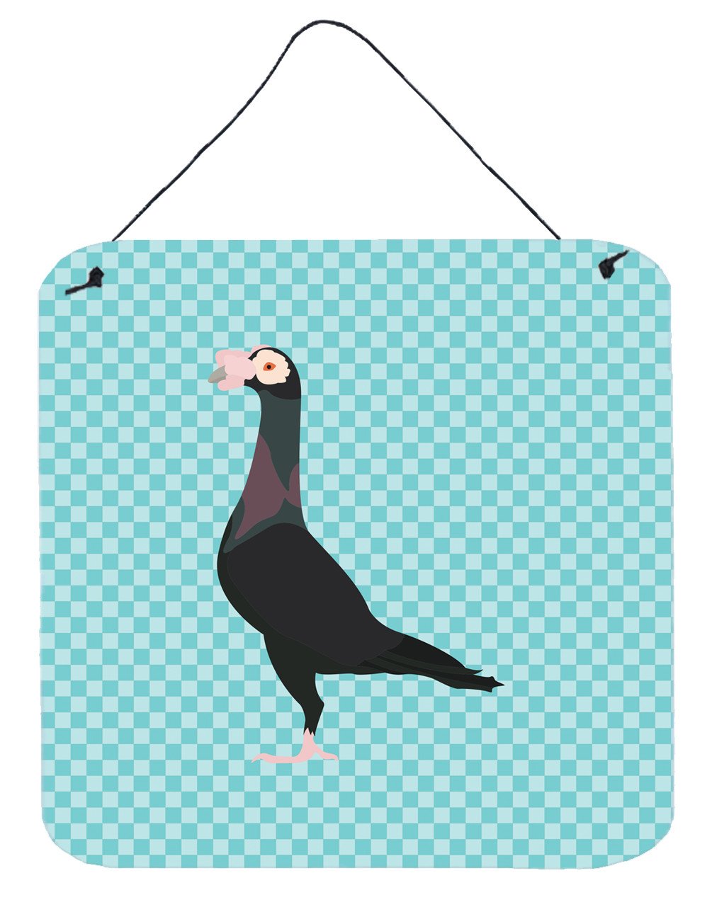English Carrier Pigeon Blue Check Wall or Door Hanging Prints BB8119DS66 by Caroline&#39;s Treasures