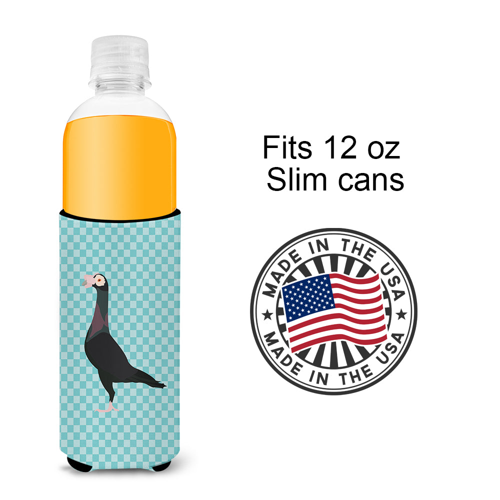 English Carrier Pigeon Blue Check  Ultra Hugger for slim cans  the-store.com.