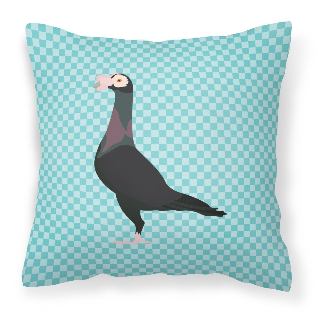 English Carrier Pigeon Blue Check Fabric Decorative Pillow BB8119PW1818 by Caroline&#39;s Treasures