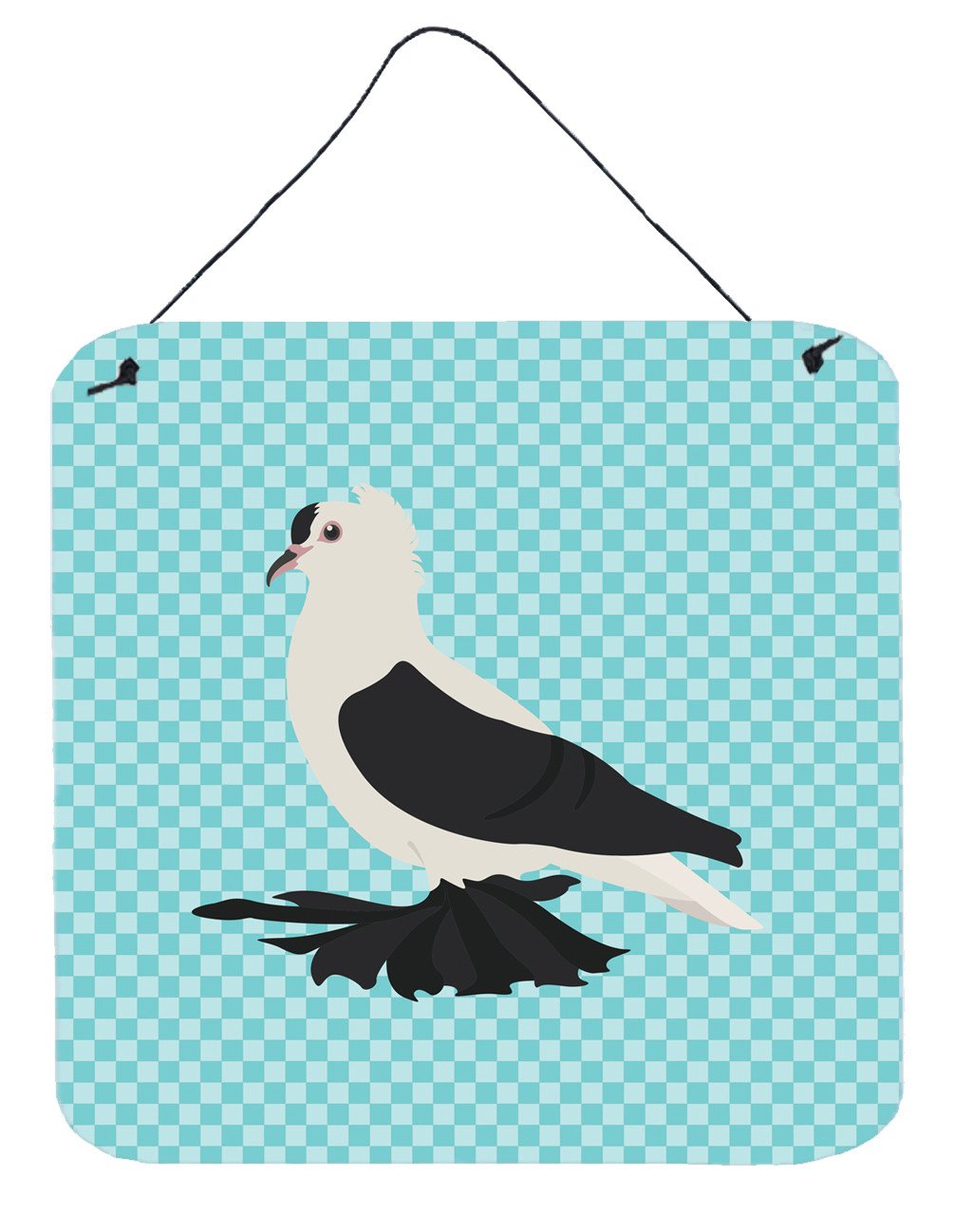 Saxon Fairy Swallow Pigeon Blue Check Wall or Door Hanging Prints BB8120DS66 by Caroline's Treasures