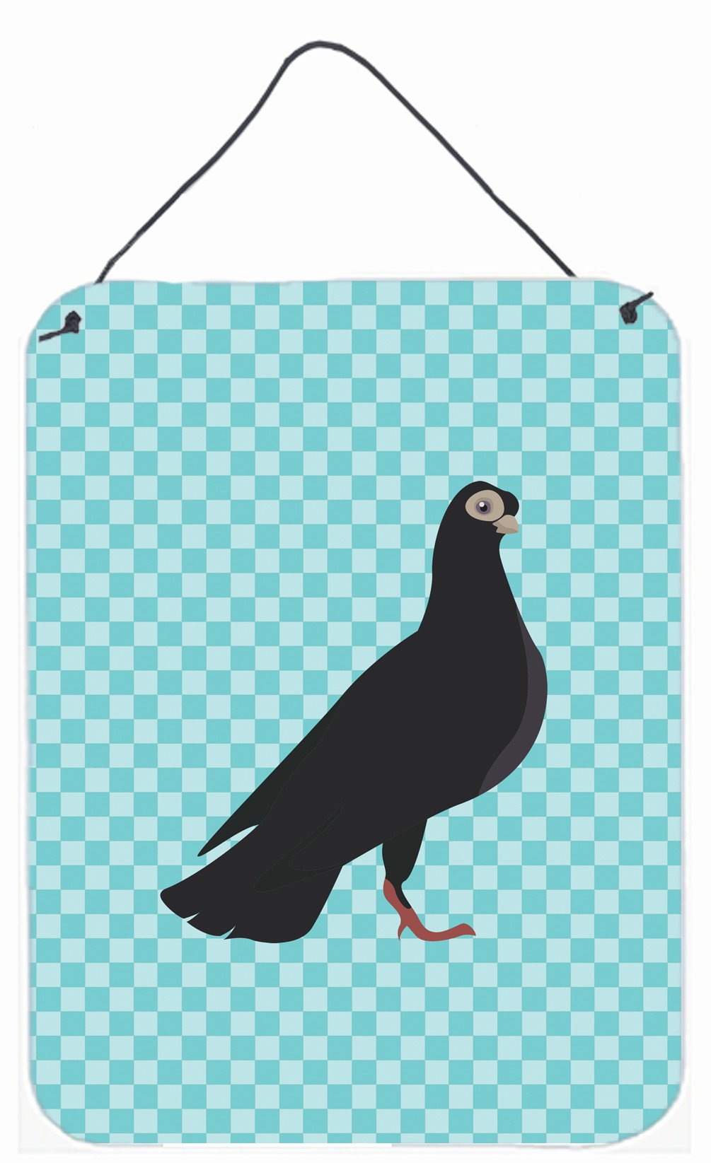 Budapest Highflyer Pigeon Blue Check Wall or Door Hanging Prints BB8121DS1216 by Caroline&#39;s Treasures
