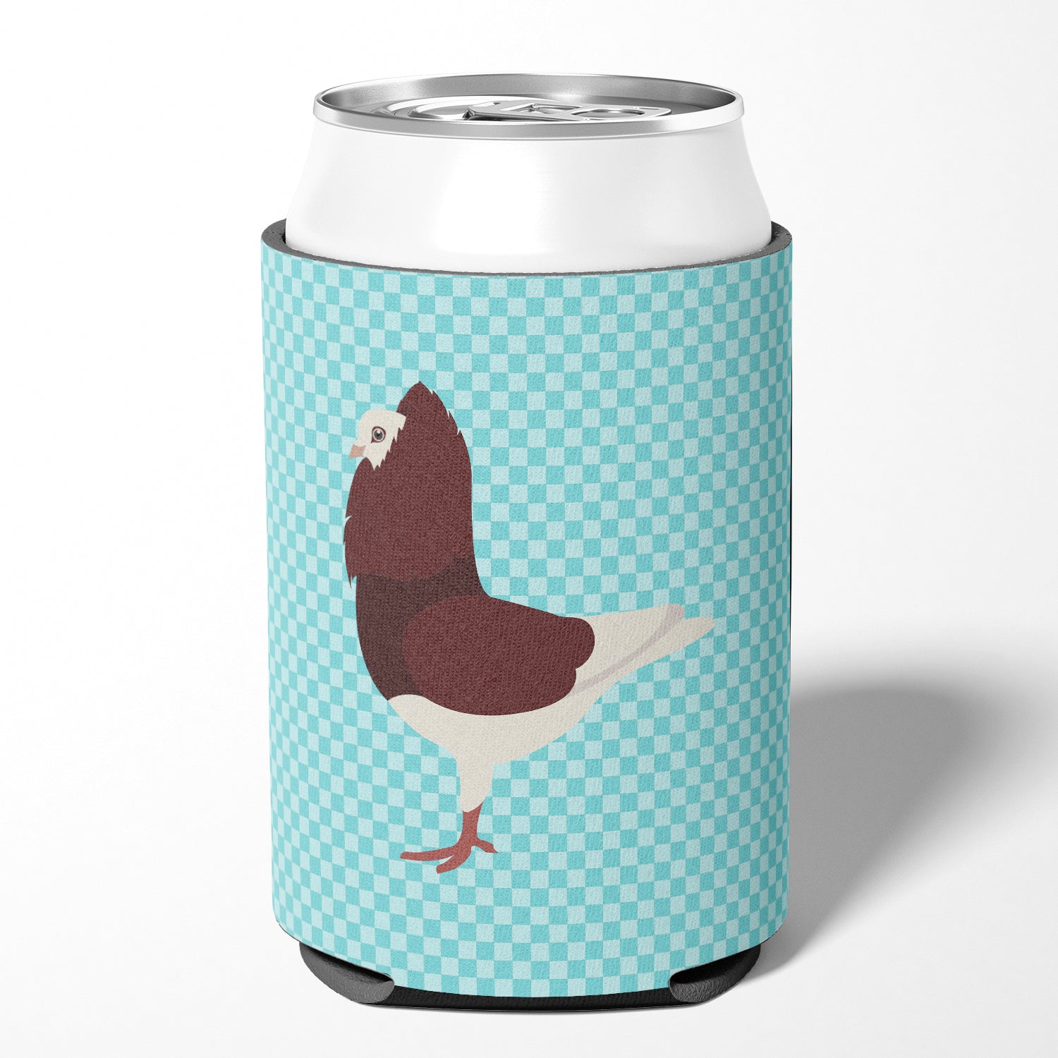 Capuchin Red Pigeon Blue Check Can or Bottle Hugger BB8122CC  the-store.com.