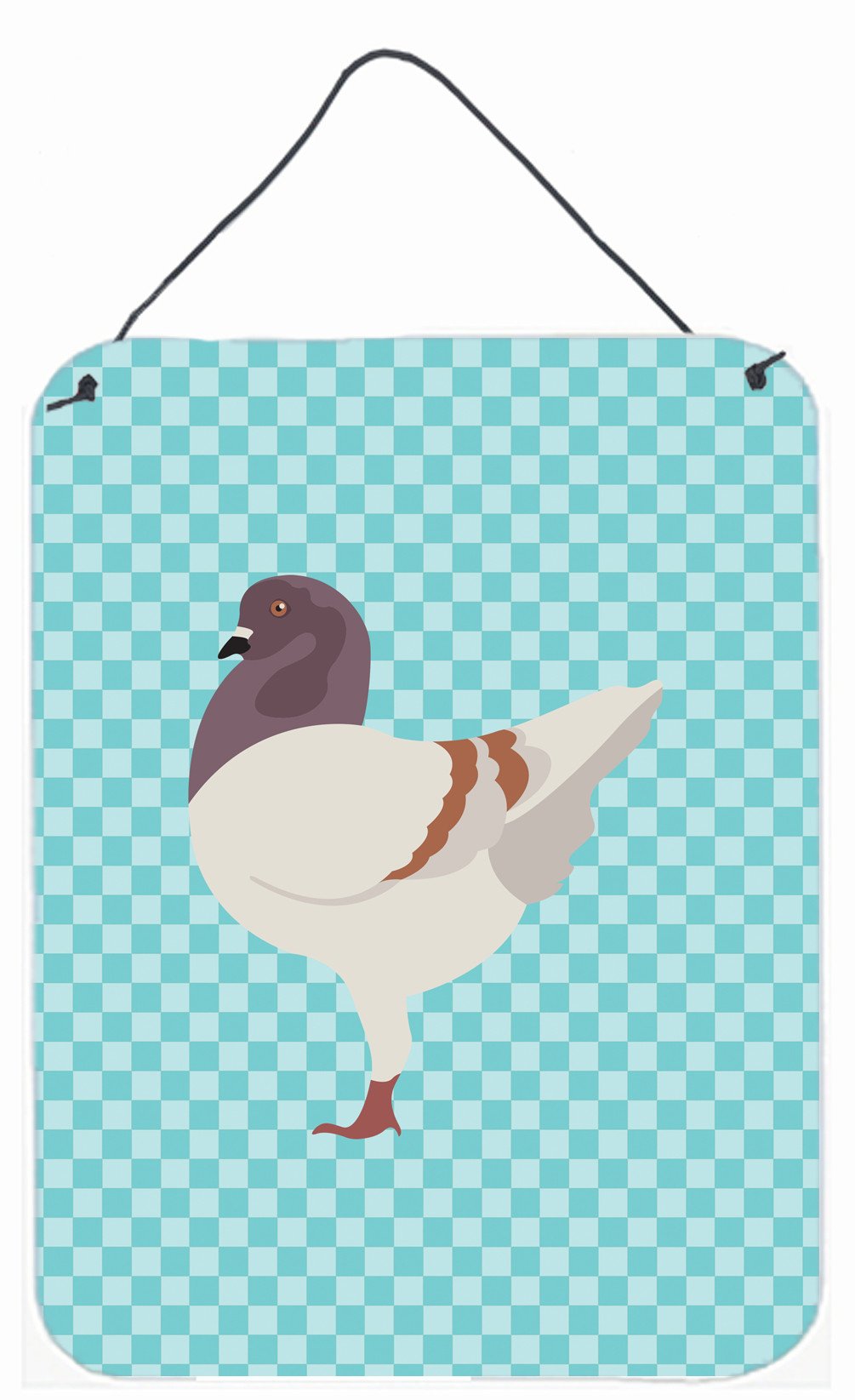 German Modena Pigeon Blue Check Wall or Door Hanging Prints BB8123DS1216 by Caroline&#39;s Treasures