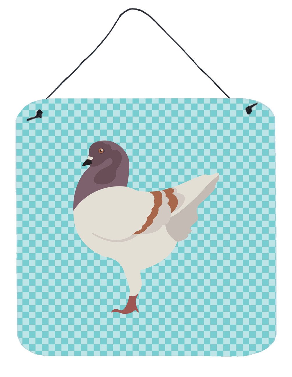 German Modena Pigeon Blue Check Wall or Door Hanging Prints BB8123DS66 by Caroline&#39;s Treasures