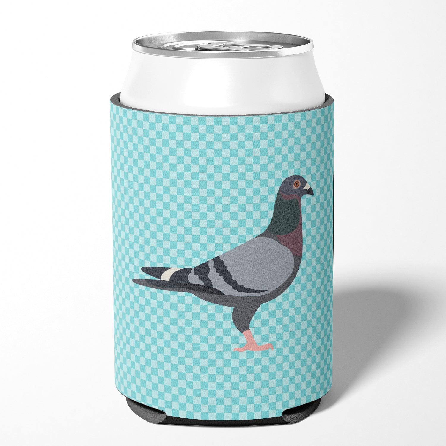 Racing Pigeon Blue Check Can or Bottle Hugger BB8125CC