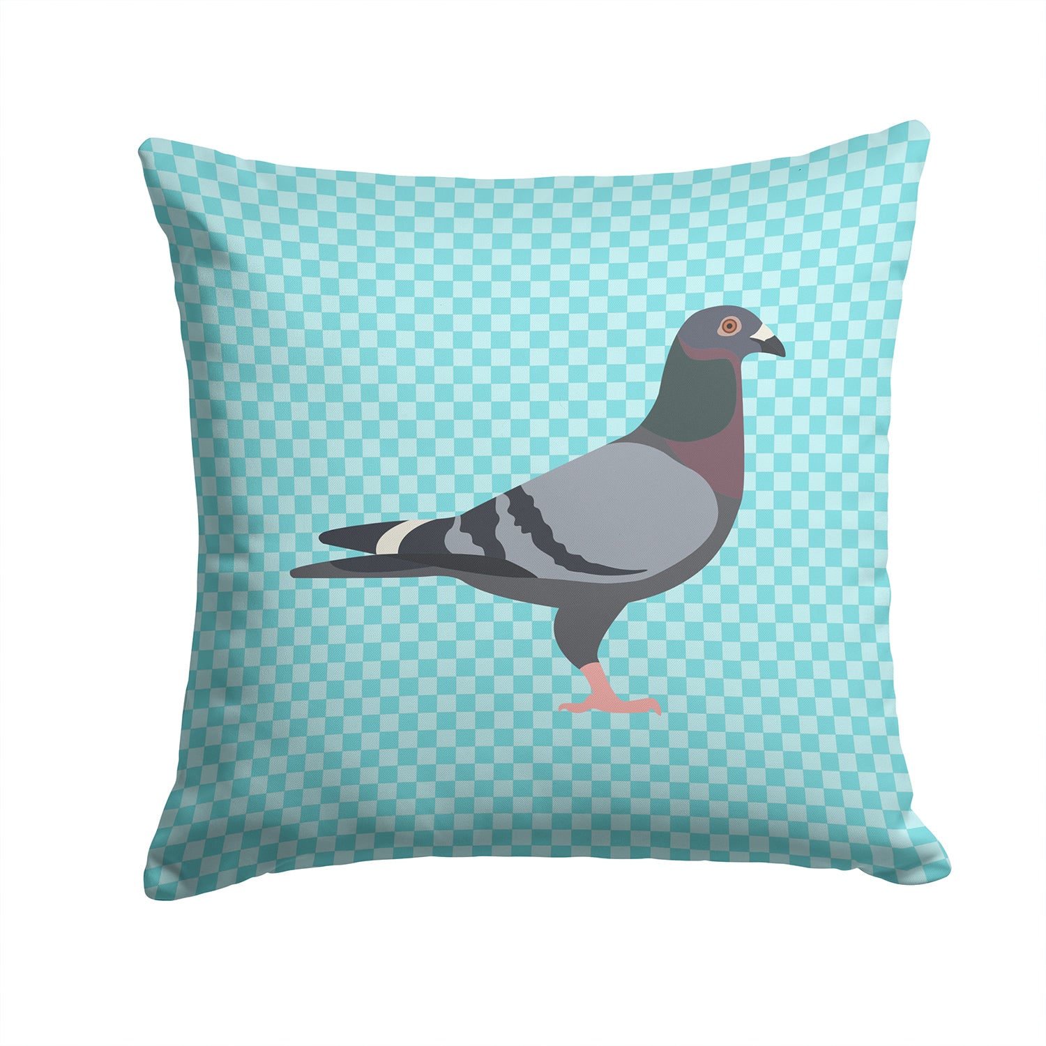 Racing Pigeon Blue Check Fabric Decorative Pillow BB8125PW1414 - the-store.com