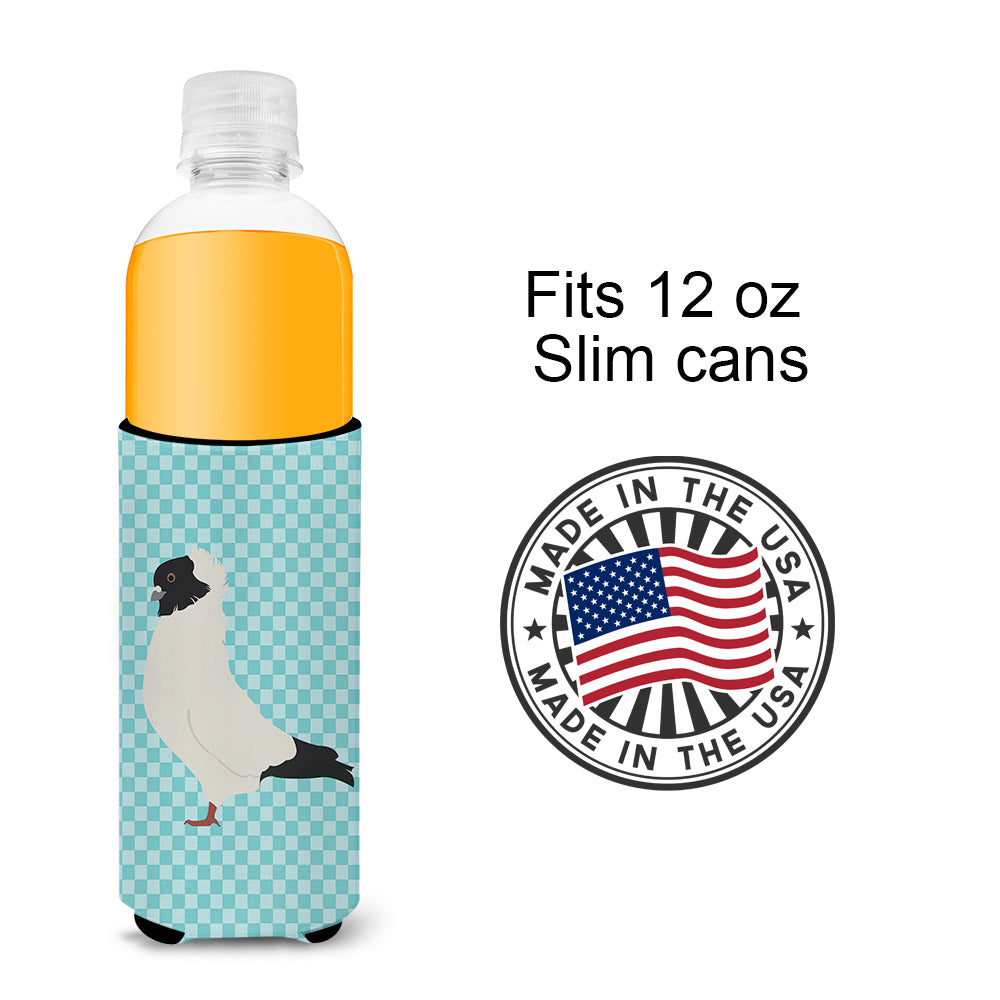 Nun Pigeon Blue Check  Ultra Hugger for slim cans  the-store.com.