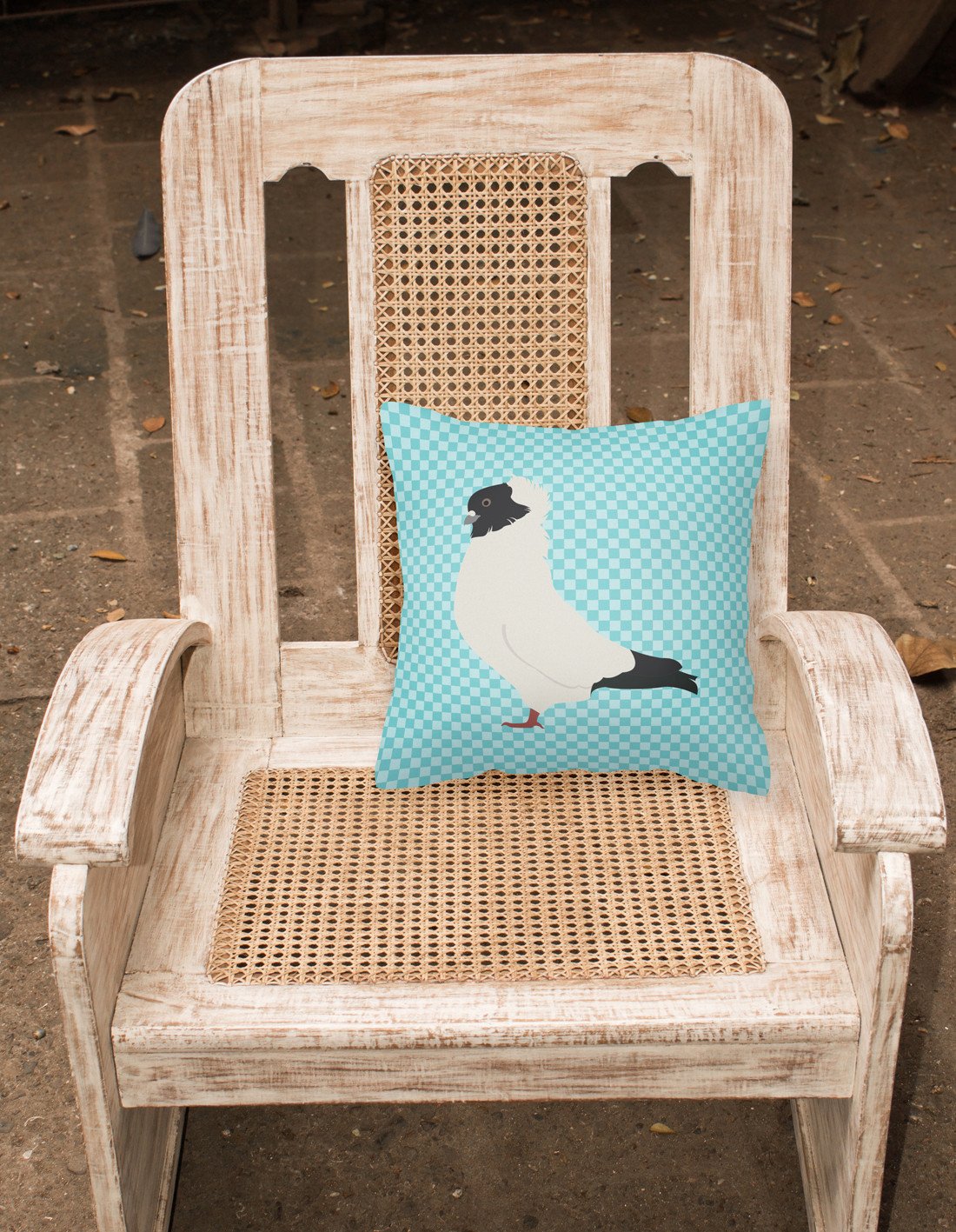 Nun Pigeon Blue Check Fabric Decorative Pillow BB8126PW1818 by Caroline's Treasures