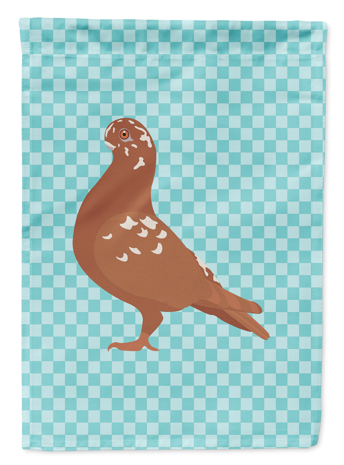 African Owl Pigeon Blue Check Flag Garden Size  the-store.com.