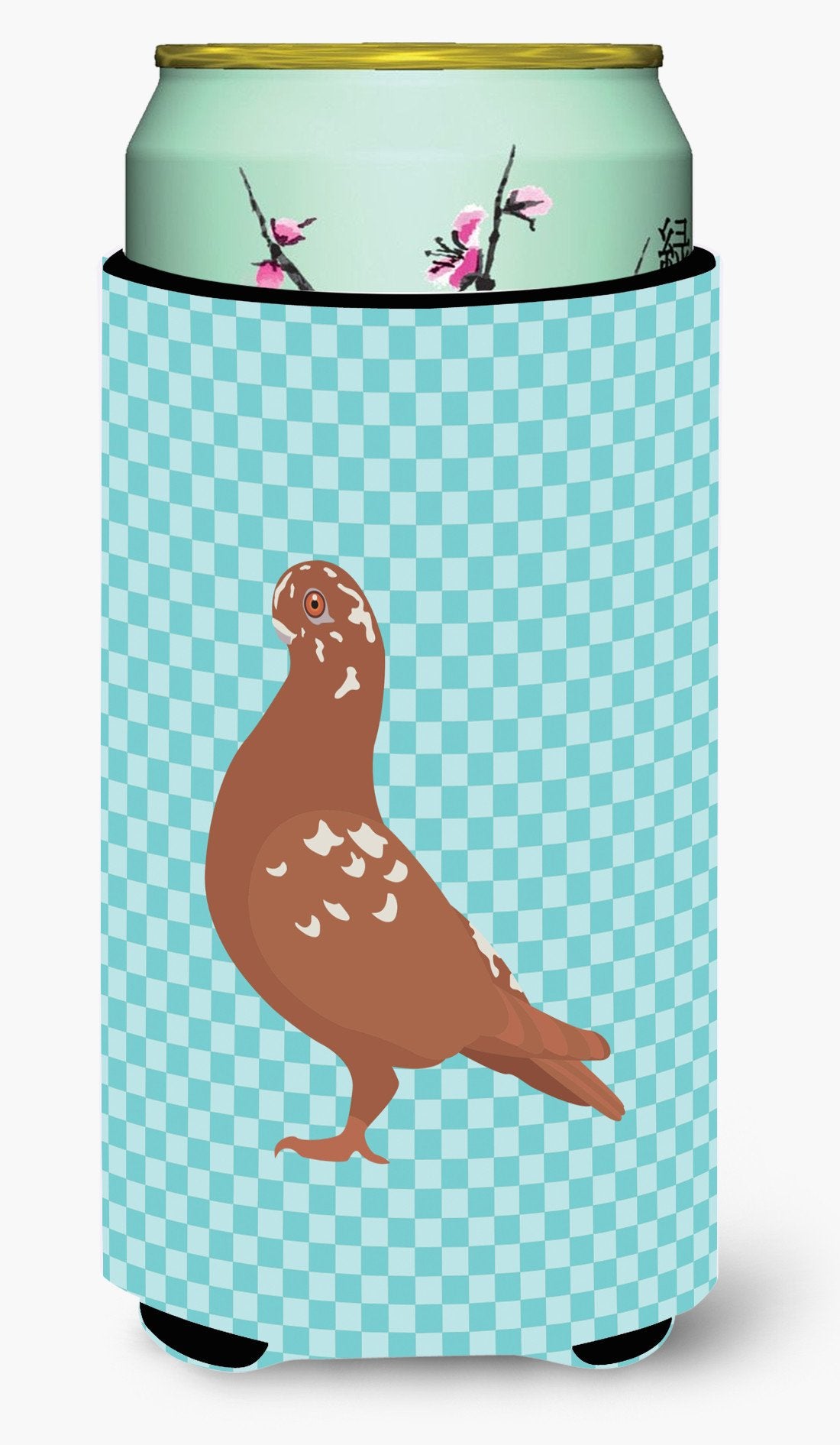 African Owl Pigeon Blue Check Tall Boy Beverage Insulator Hugger BB8127TBC by Caroline&#39;s Treasures