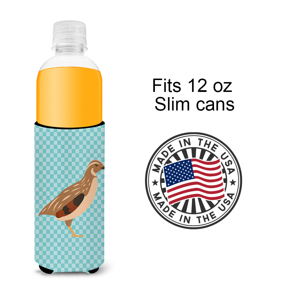 Golden Phoenix Quail Blue Check  Ultra Hugger for slim cans  the-store.com.
