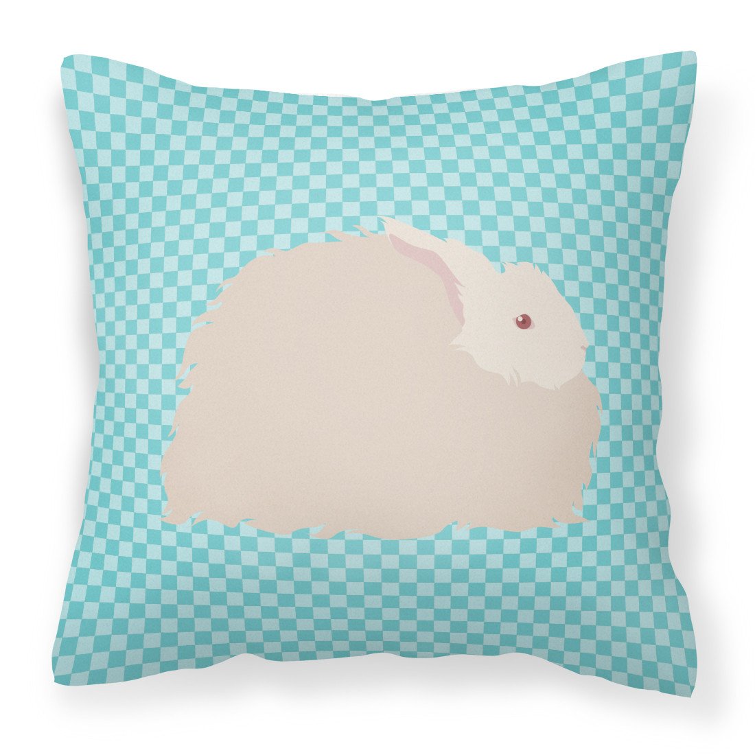 Fluffy Angora Rabbit Blue Check Fabric Decorative Pillow BB8133PW1818 by Caroline&#39;s Treasures