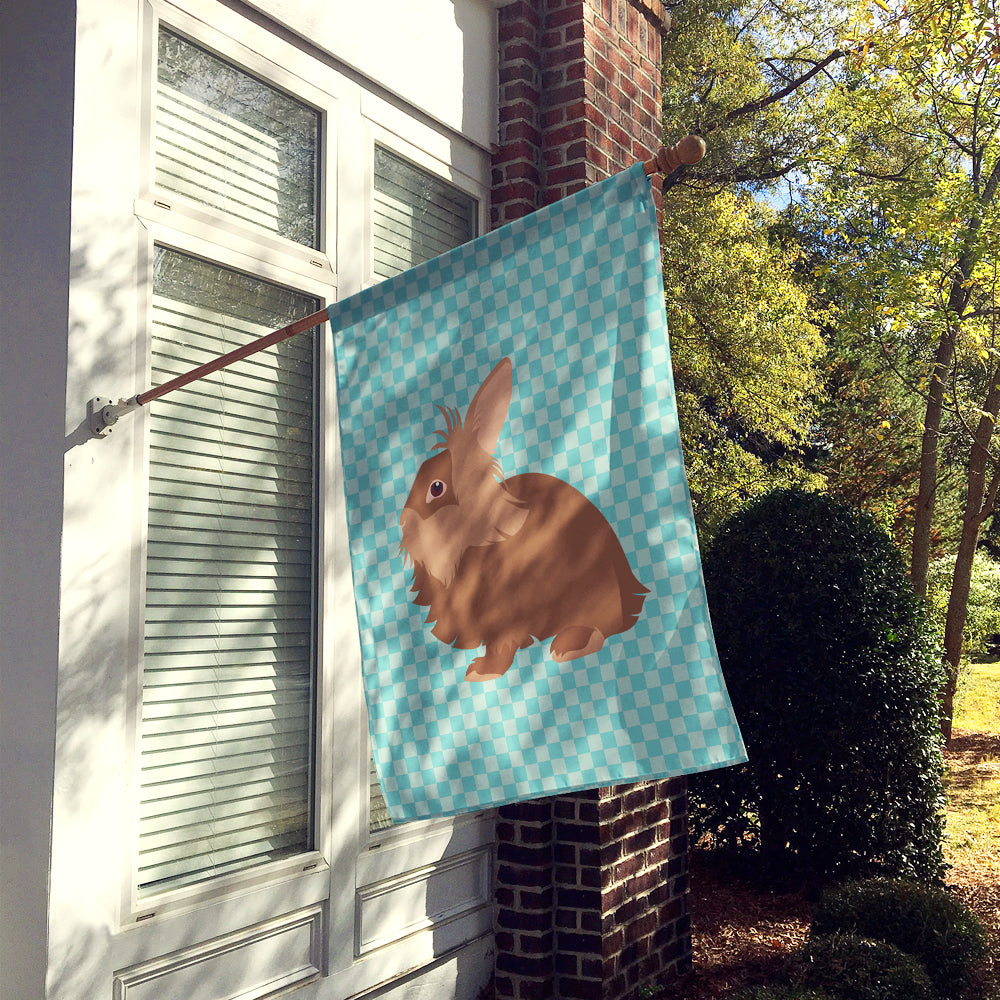Lionhead Rabbit Blue Check Flag Canvas House Size BB8134CHF
