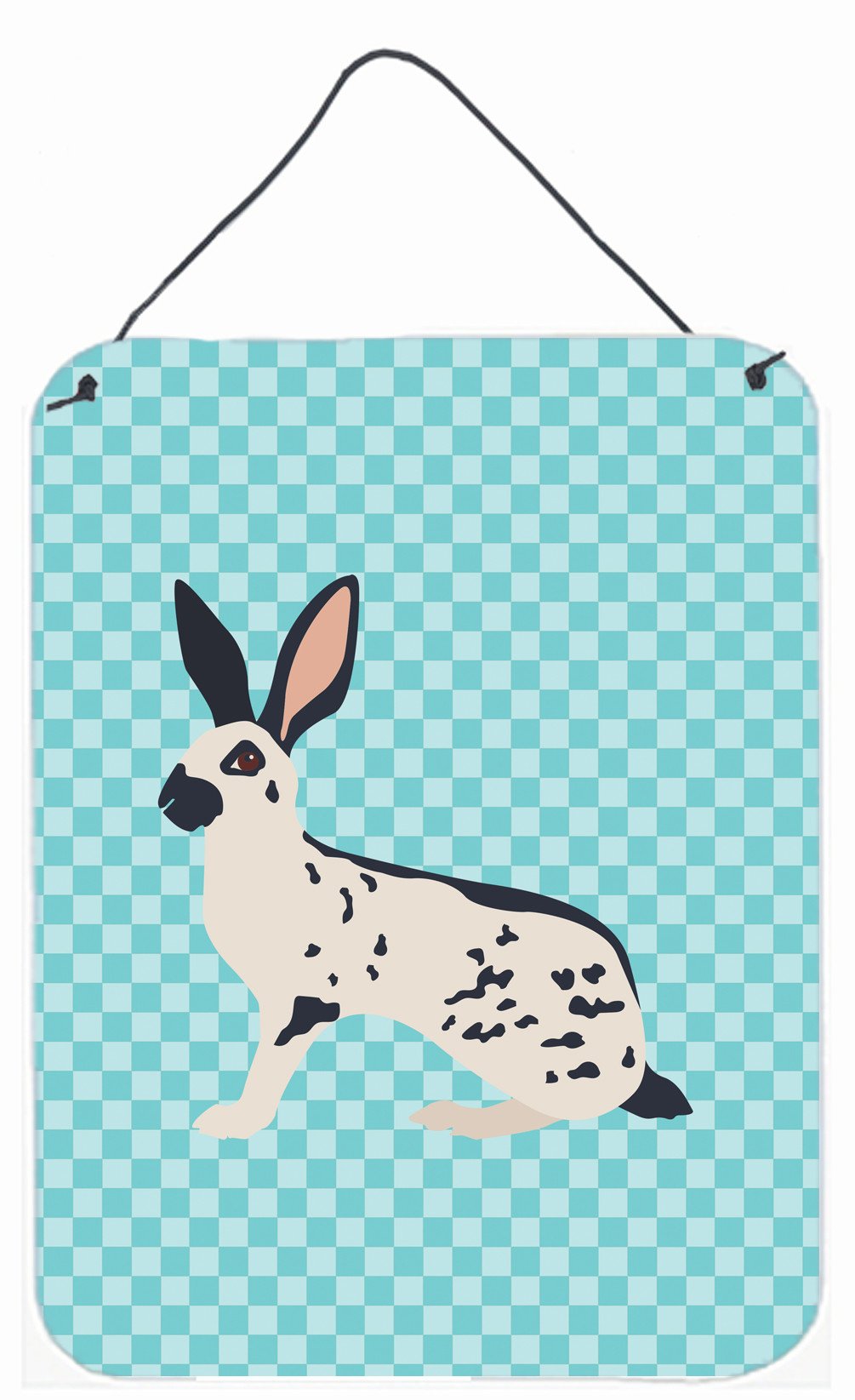 English Spot Rabbit Blue Check Wall or Door Hanging Prints BB8135DS1216 by Caroline's Treasures