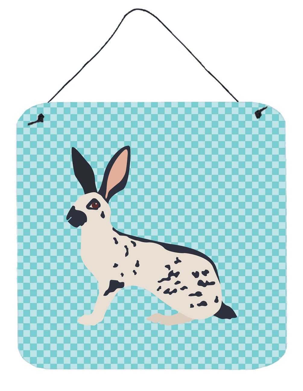 English Spot Rabbit Blue Check Wall or Door Hanging Prints BB8135DS66 by Caroline&#39;s Treasures