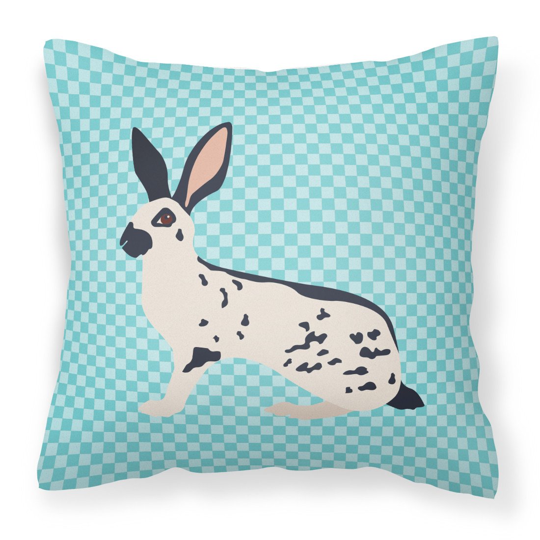 English Spot Rabbit Blue Check Fabric Decorative Pillow BB8135PW1818 by Caroline&#39;s Treasures
