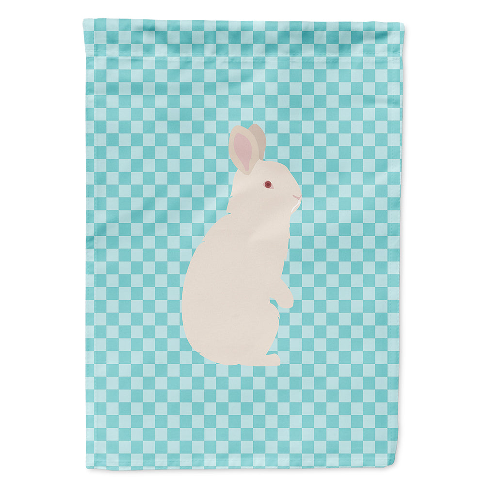 New Zealand White Rabbit Blue Check Flag Canvas House Size BB8139CHF
