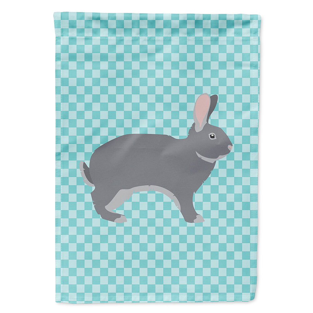 Giant Chinchilla Rabbit Blue Check Flag Canvas House Size BB8140CHF