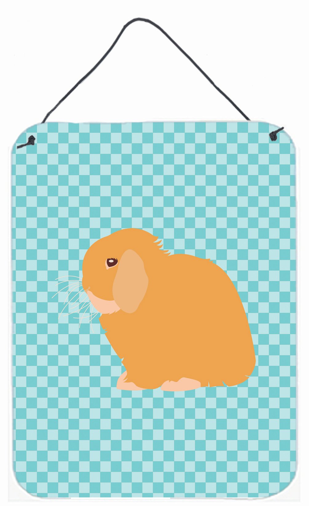 Holland Lop Rabbit Blue Check Wall or Door Hanging Prints BB8142DS1216 by Caroline&#39;s Treasures