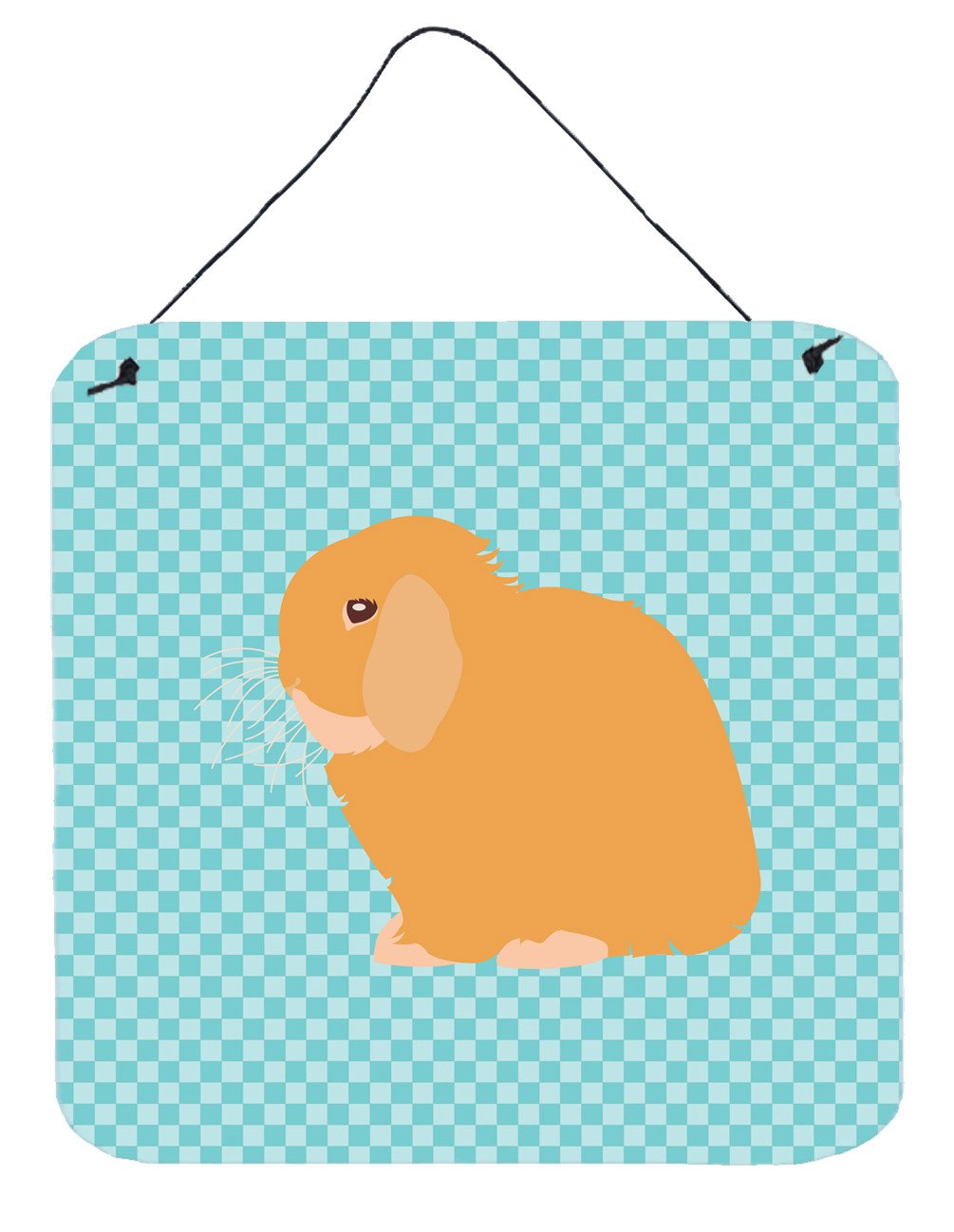 Holland Lop Rabbit Blue Check Wall or Door Hanging Prints BB8142DS66 by Caroline's Treasures