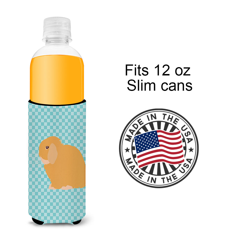 Holland Lop Rabbit Blue Check  Ultra Hugger for slim cans  the-store.com.