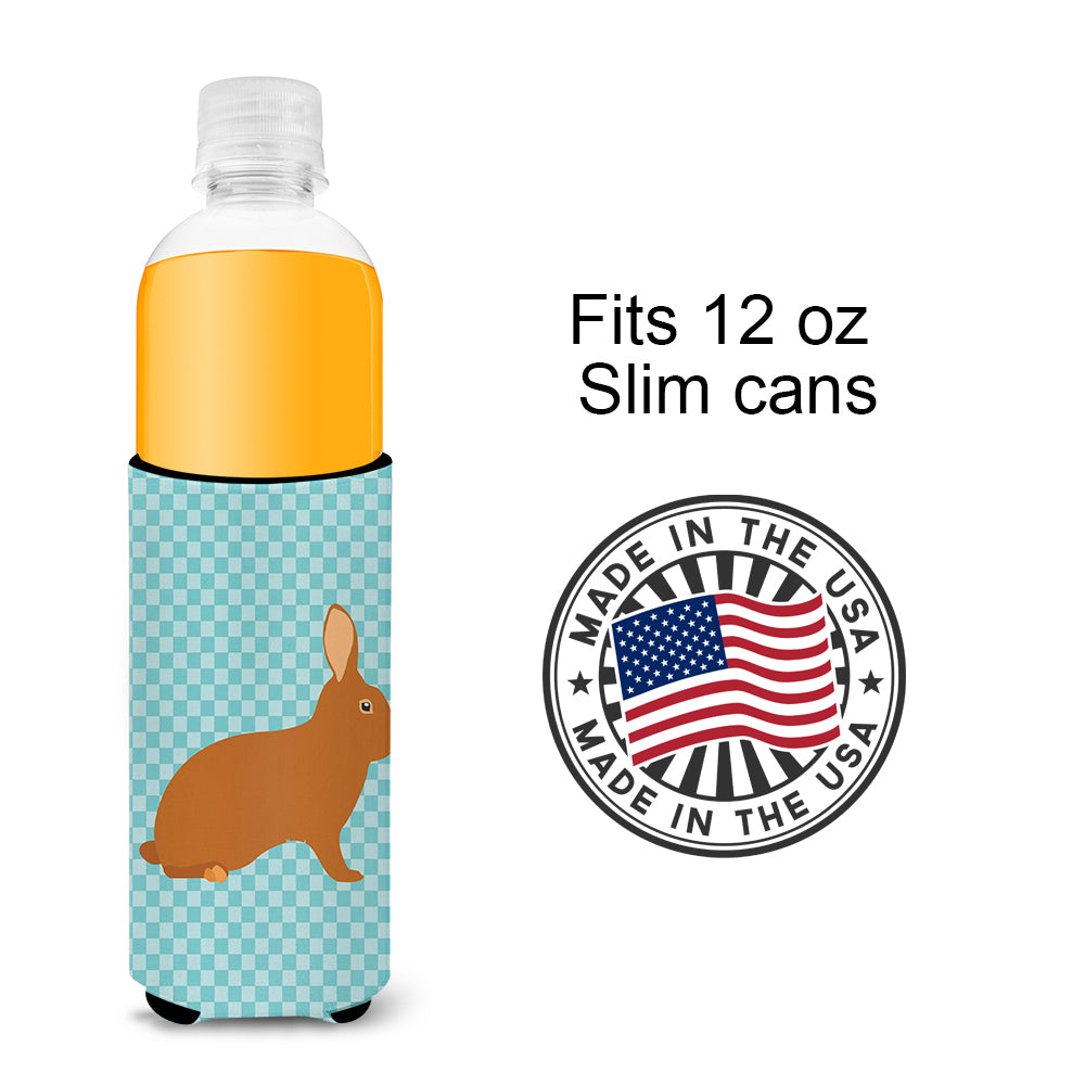 Rex Rabbit Blue Check  Ultra Hugger for slim cans
